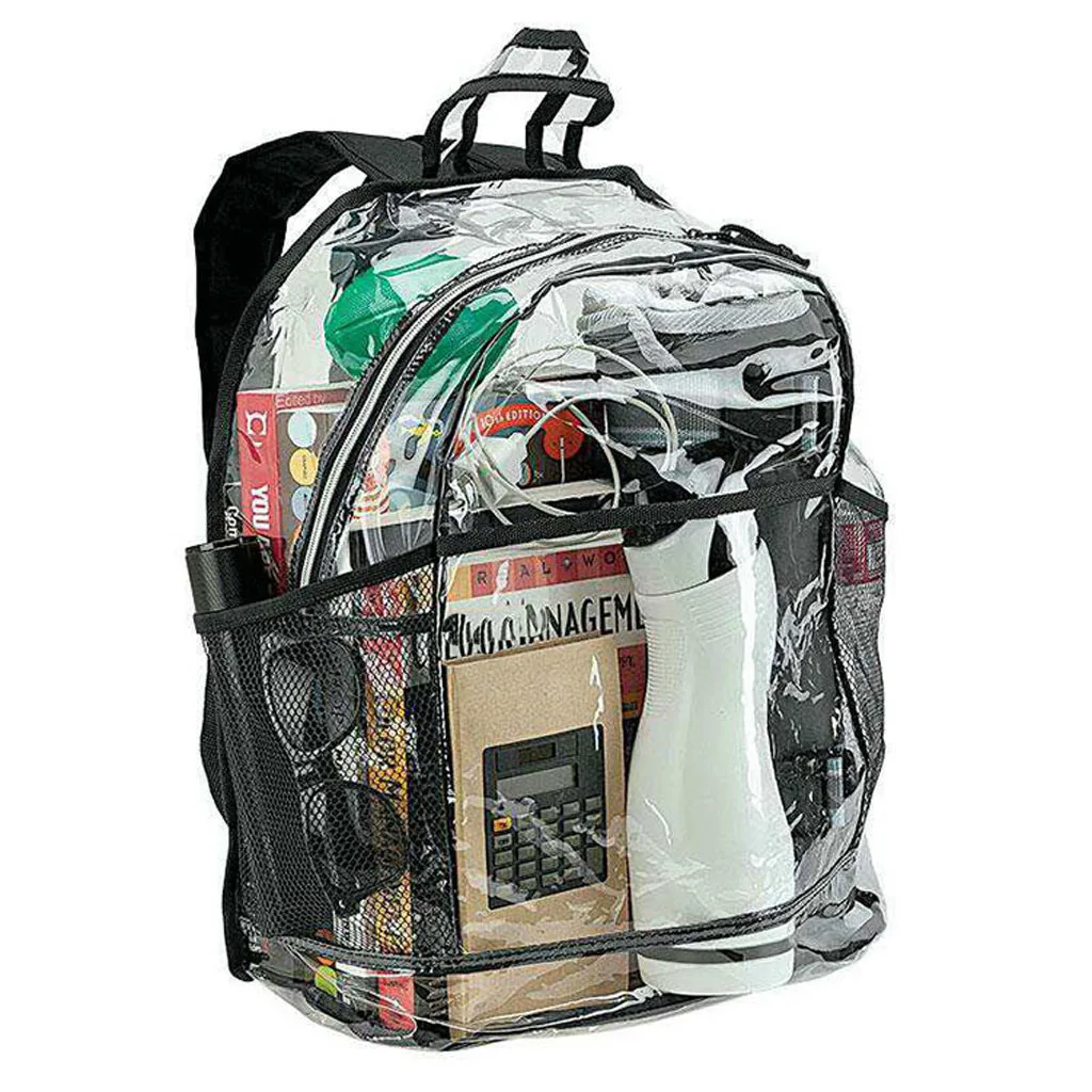 #*Cheap Clear Transparent Pvc Backpack Women Schoolbags Teen Girls Candy Color Jelly Bags Bookbag travel Backpack Crystal Beach Bags
