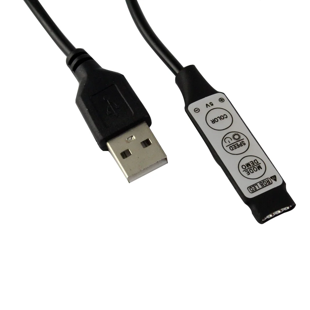 USB RGB светодиодный контроллер 5 в постоянного тока мини 3 клавиши с 1 м кабелем для