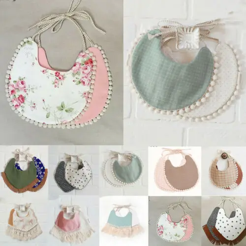 

Newborn Baby Boy Girl Kids Floral Dinner Feeding Bibs Waterproof Saliva Towel Feeding Apron Bandana Scarf Baby Thing Double-deck
