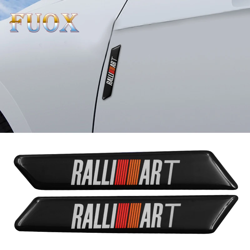 

2 x New 3D Car Styling Aluminum Glue Decal Car Emblem Car Accessories Adhesive Badge for Ralliart Ralli Art Auto Accessories
