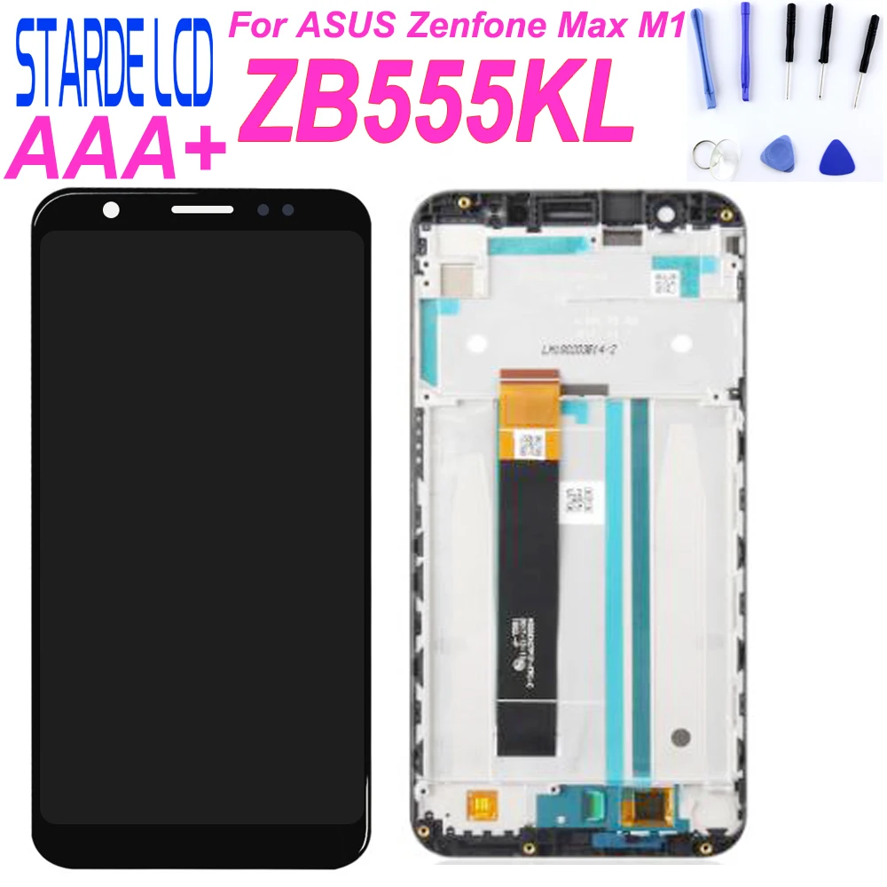 

Starde 5.5'' For ASUS Zenfone Max M1 ZB555KL LCD Display Panel Touch Screen Digitizer Glass Sensor Assembly with Frame Parts