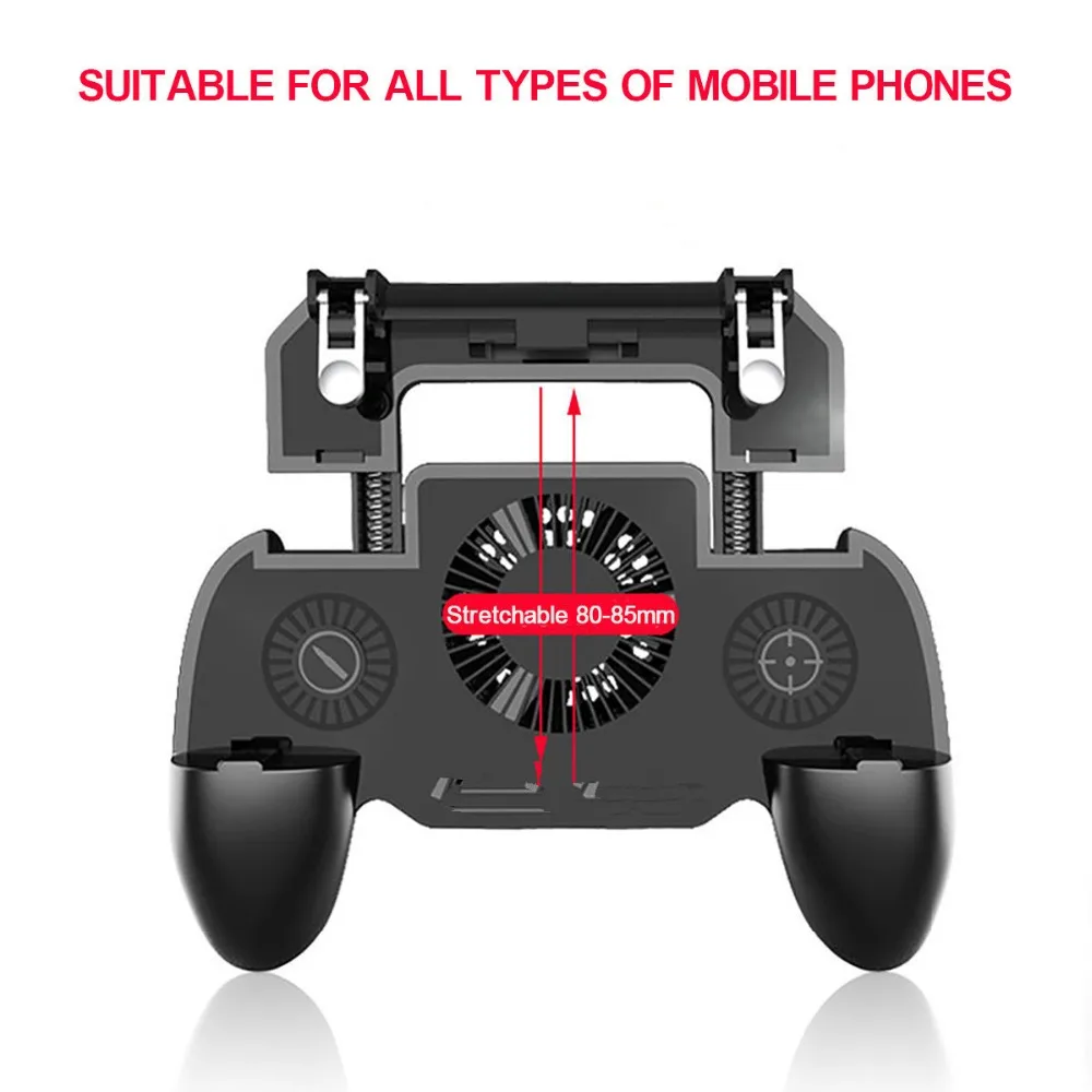 For Pubg Controller Gamepad Mobile Trigger L1R1 Shooter Joystick Game Pad Phone Holder Cooler Fan with 2000/4000mAh Power Bank