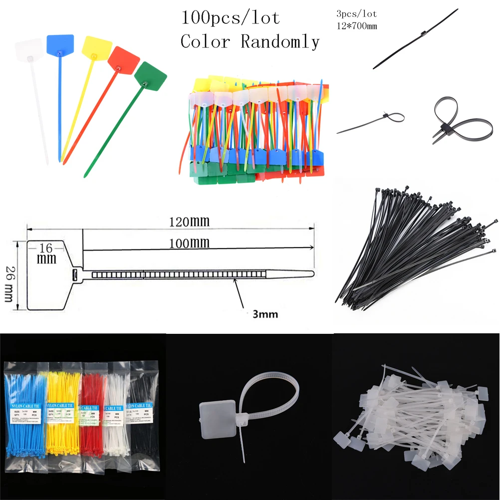 

1pack Self-Locking Plastic Nylon Wire Cable Zip Ties Cable Ties Fasten Loop Cable Various Specifications Fasteners