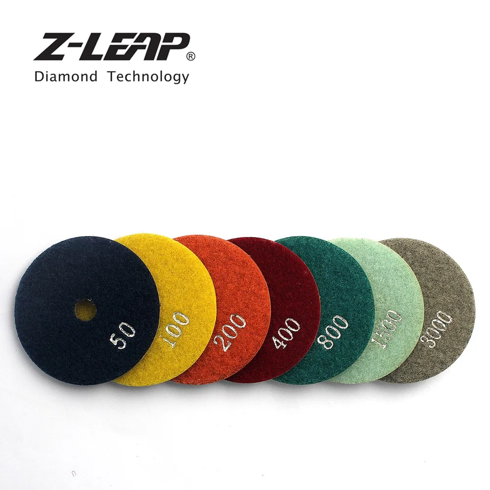 

Z-LEAP 7pcs 3" Diamond Polishing Pads High Quality Wet Polishing Disc For Stone Concrete Granite Marble Grinding Tools
