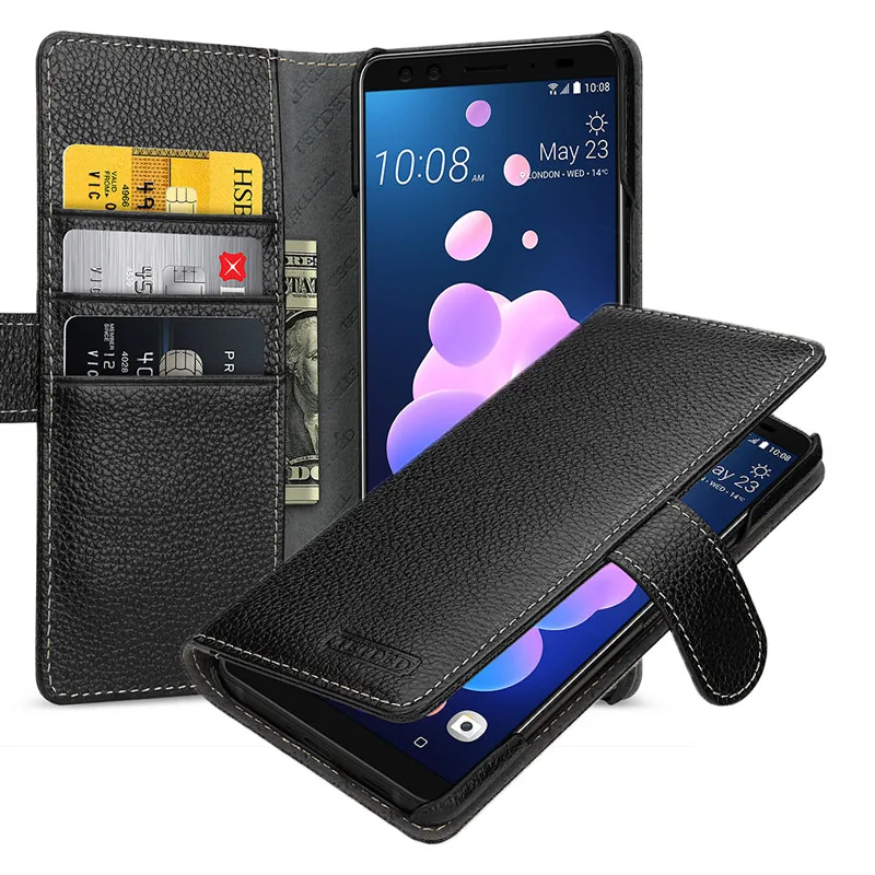 

Luxury Wallet Case for HTC U12+ 100% Genuine Leather Phone Cover for Fundas HTC U12plus Handmade Custom Card Holder U12 Plus New