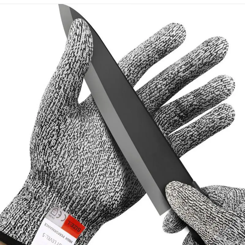 Анти устойчивые к порезам перчатки Горячая GMG серый черный HPPE EN388 ANSI анти-порез, уровень 5 рабочие перчатки устойчивые к порезам перчатки