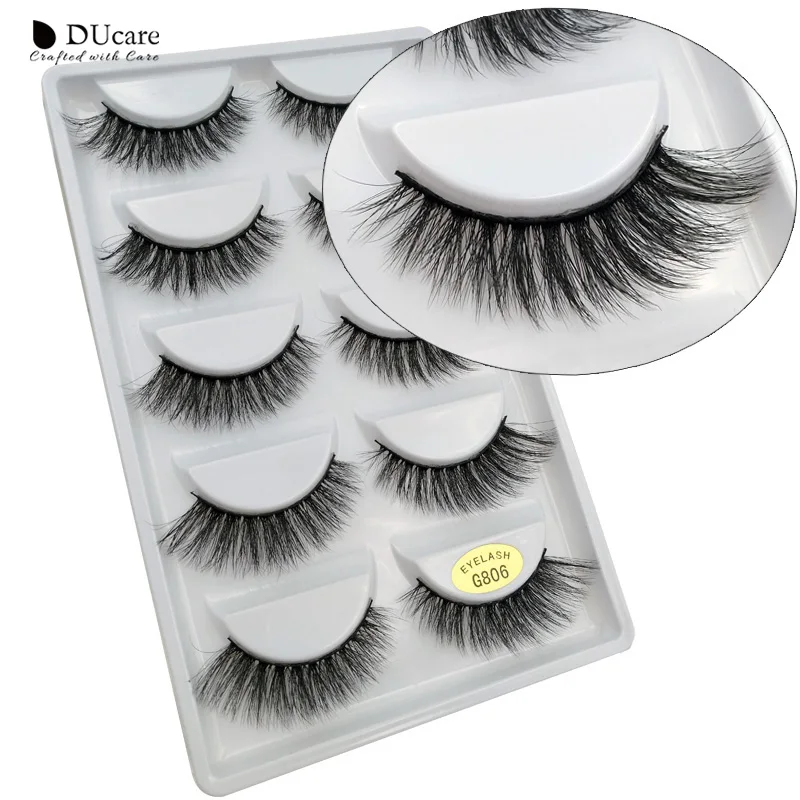 

DUcare False Eyelash 5 Pairs Fake Lashes 3D Mink Lashes Extension Natural Thick Professional Makeup Beauty Essential