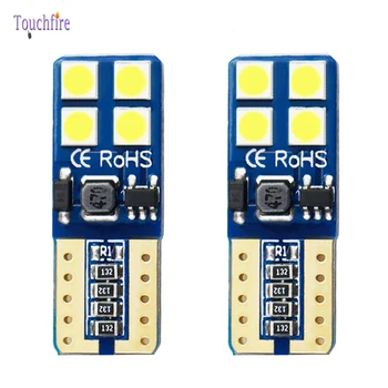 

2Pcs T10 W5W 194 Canbus Car Bulb Error Free 3030smd 8LED Interior Reading License plate Dome Side marker trunk Light 6000k White