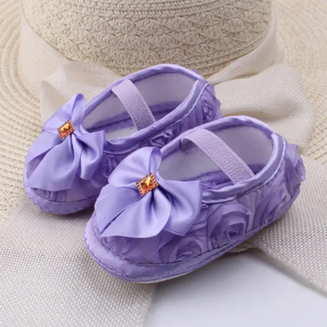 2018 Brand New Newborn Infants Toddler Baby Girl Soft Crib Shoes Moccasin Prewalker Sole Shoes Bow Lovely Cute First Walkers 6