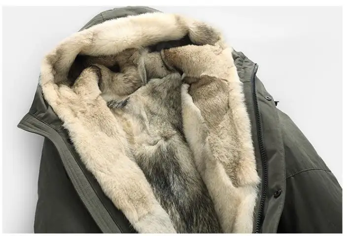 Batmo Новое поступление зимние высококачественные теплые мужские куртки с капюшоном из волчьего меха, мужские парки с волчьим мехом, большие размеры M-5XL