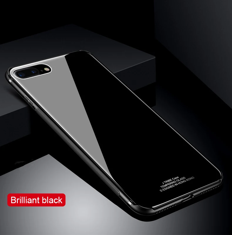 Tempered Glass For Iphone XS Max XR X 8 7 Plus Solid Color Luxury Case Cover Soft TPU Edge Case For Iphone 7 6S 6 Coque