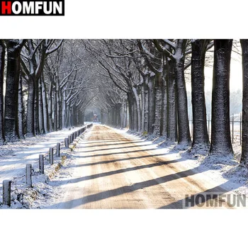 

HOMFUN Full Square/Round Drill 5D DIY Diamond Painting "Snow scene" 3D Embroidery Cross Stitch 5D Home Decor A13385