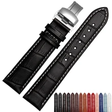 Vente chaude Bracelet, de haute qualité En Cuir, montre Accessoires 18mm 19mm 20mm 21mm 22mm Sangle Ceinture Livraison gratuite