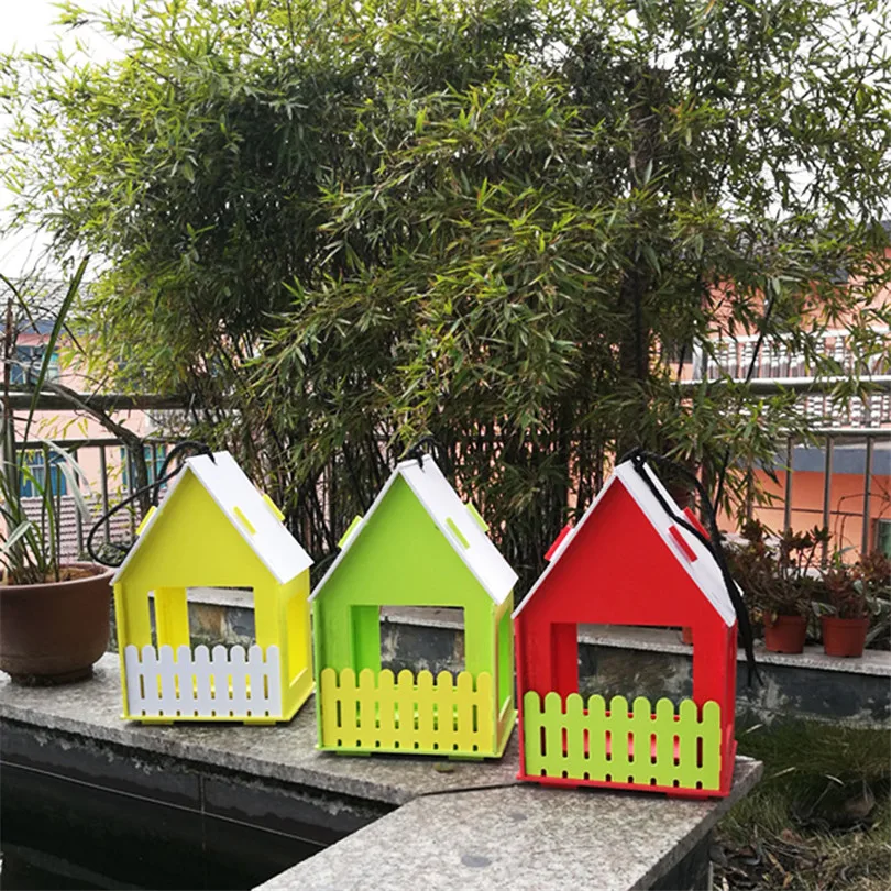 

DIY Bird House Wooden Ventilation Bird nest Entertainment in Backyard Hangable Birdhouse Garden decorations 15*12*24cm