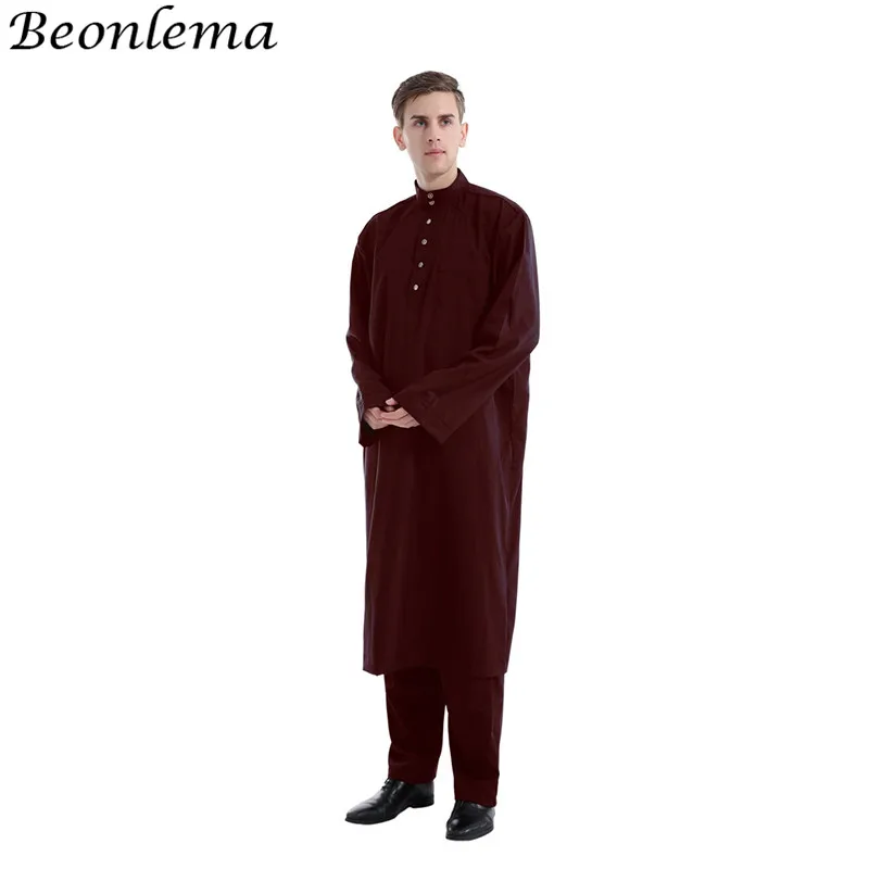 Beonlema Арабская Мужская мусульманская одежда белая абайя два предмета