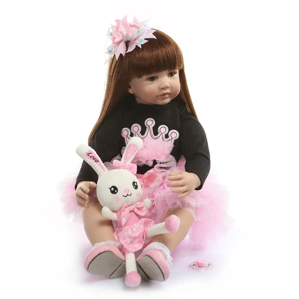 

60CM Reborn toddler princess girl babies doll Silicone vinyl reborn Baby alive bebes reborn menina Bonecas birthday gift toys