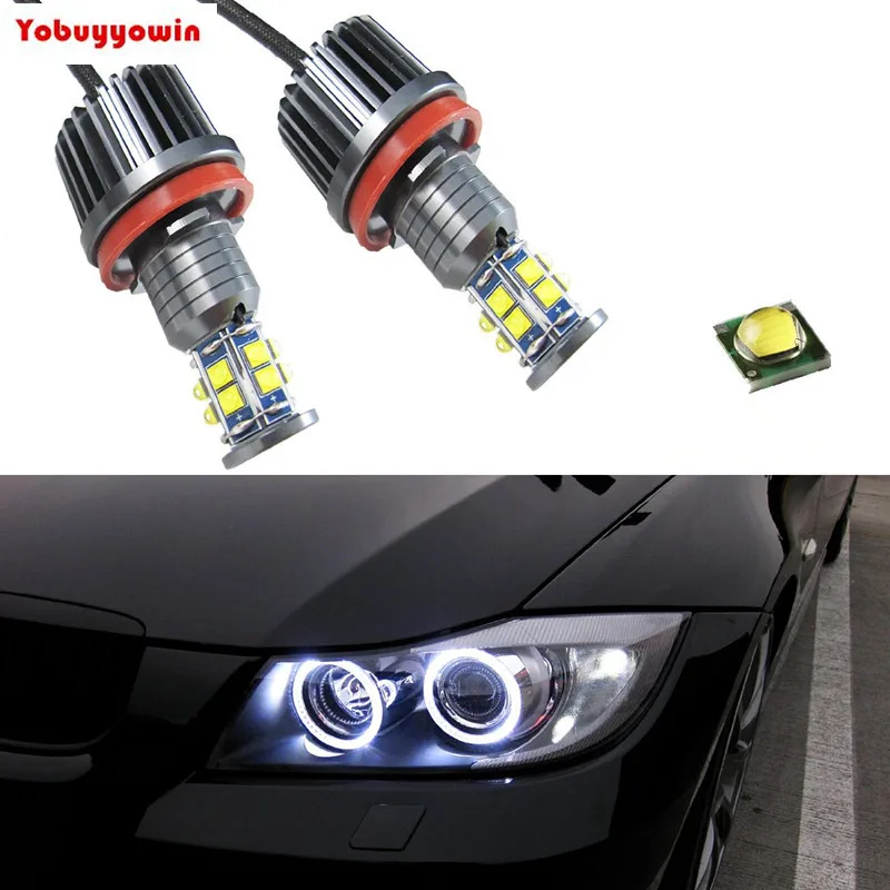 2PC 120W H8 Led Angel Marker Headlight Bulbs REPLACEMENT WHITE LED HALO BULBS FOR BMW E70 E71