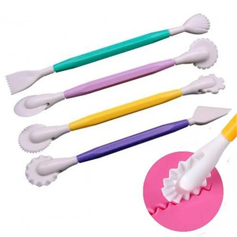 

Delfenfen 4PCS/Set DIY Cookie Mold Food-Grade Plastic Fondant Carved Cutter Buscuit Mold Sugarcraft Cake Decoration Tool Color