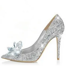 Marke Schuhe Frau High Heels Hochzeit Schuhe Kristall Cinderella Schuhe Mode High Heels Frauen Schuhe Strass Schmetterling Heels