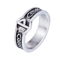 Lemegeton Punk Style Antique Retro Male Jewelry Viking Ring Female Black Amulet Norse Rune Rings For Women 