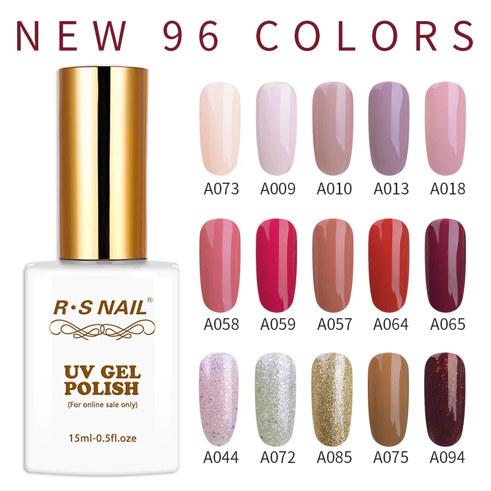 

RS NAIL New 96 Colors Gel Nail Polish UV LED Nail Art a Set of Gel Varnish Nail Lacquer French Manicure Lakiery Hybrydowe