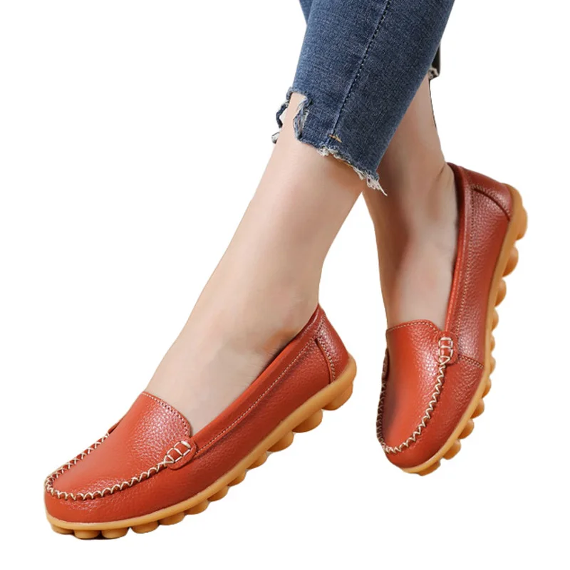 

New Women Shoes 2019 Fashion Women Flats Comfort Air Loafers Women Genuine Leather Shoe Plus Size Moccasins Women Casual Shoes