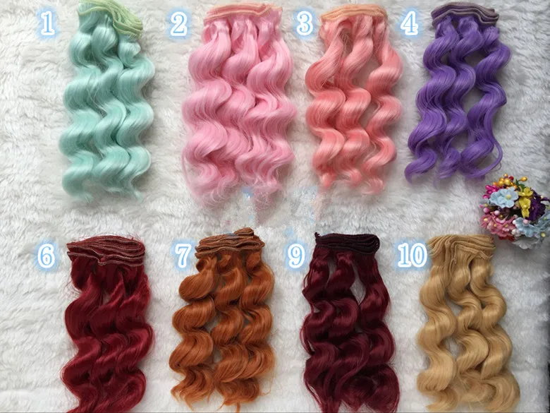 

1 pcs 15cm wigs for BJD Ye Luoli SD DIY doll High-temperature wire fiber Hair curly wave hair wigs