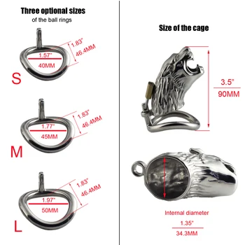 Male stainless steel long Chastity cage set metal cock ring ball stretcher penis lock bondage restraint sex toy man 6