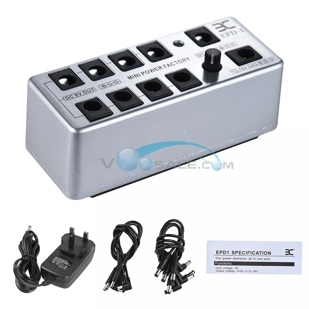 

Eno EPD-1 Guitar Effect Mini Power Supply Station Distributor 9 Isolated DC Outputs with Power Adapter Guitar Pedal Power Supply