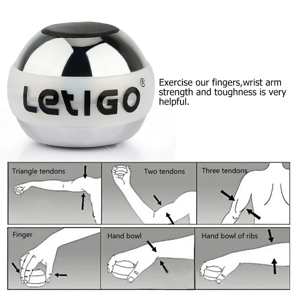 

Health Care Fully Automatic Metal Force Ball Muscle Training Pressure Relieve Wrist Ball Gyroscope Fitness Arm Hand Exerciser