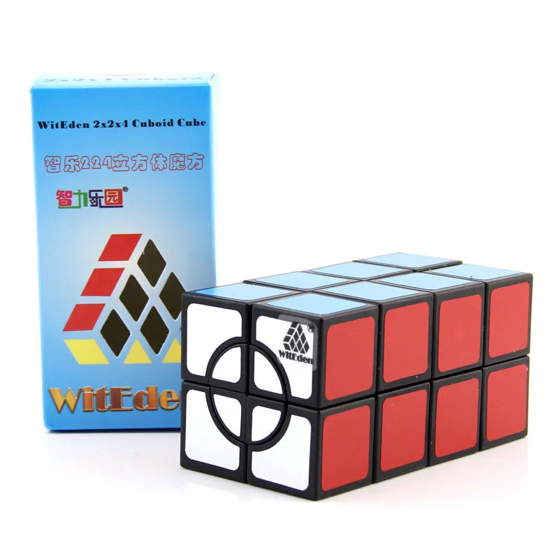 Black Sticker WitEden 2x2x4 Strange Shape Cube Cuboid Magic Cube Puzzle Cubo Magico Child Grownups Brain Teaser Educational Toys