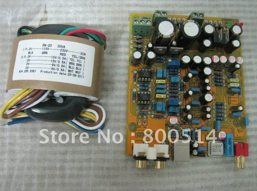 

Assembled DIR9001+PCM2706+WM8740 Parallel Mono DAC board + R-coe transformer 115V/230V