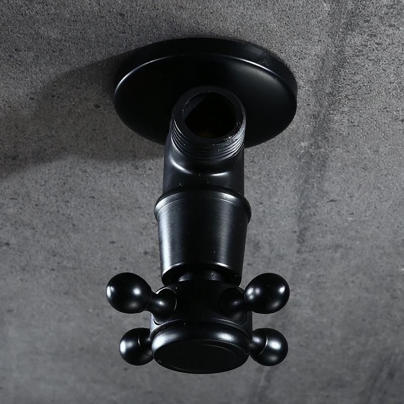 Black Angle Valve Antique Brass Wall Mount Angle Valve for Toilet Universal Stop Water Triangle Valve for Faucet and Toilet