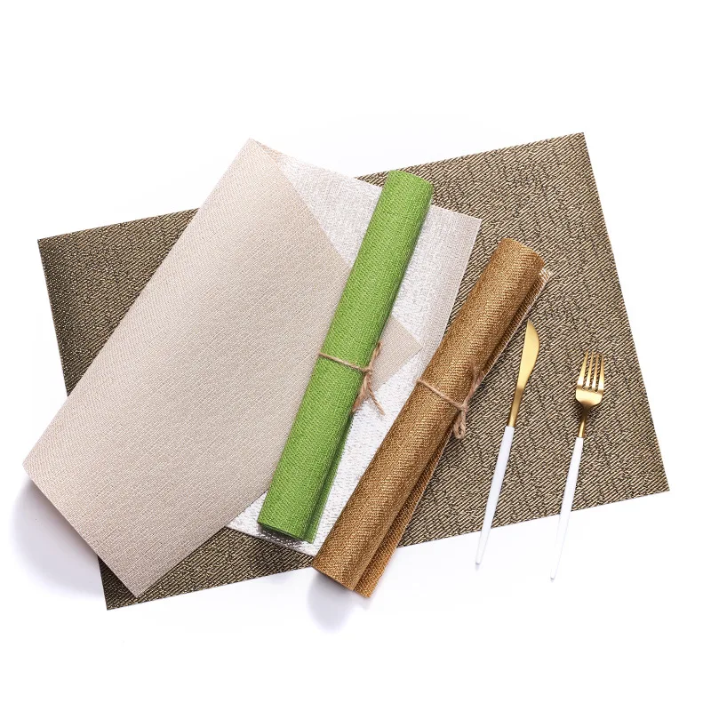 

High Quality 45x30cm Heat Insulation Kitchen Mats Coasters Coffee Plate Pad Plastic Waterproof Rectangle Dining Placemat set