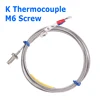M6 Screw Probe K Type Thermocouple Temperature Sensor 0~500'C 1m 2m Cable Wire for Industrial Temperature Controller Measuring ► Photo 1/5
