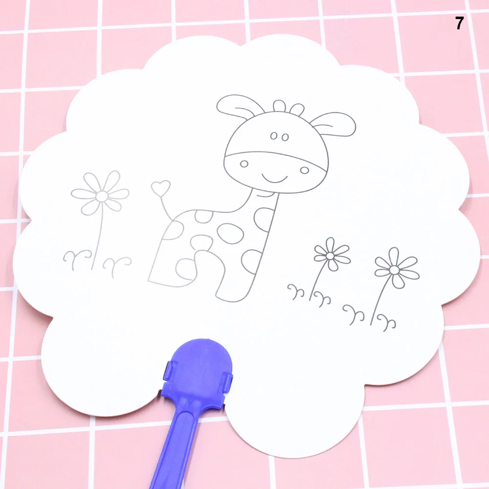 

Hot 5 Pcs DIY Paper Fan White Doodle Tool Art Painting Durable for Children Kids FQ-ing