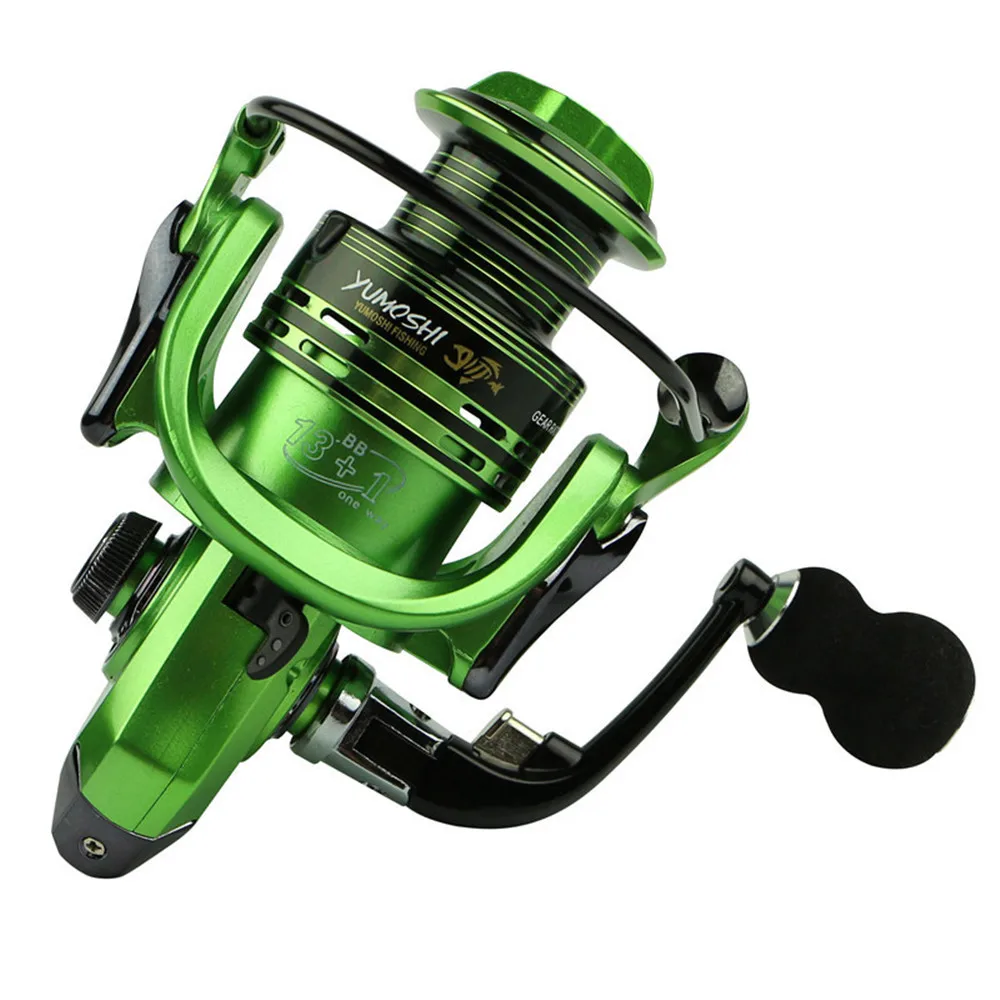 Kopen Visserijspoel Spinnewiel 13 1 BB 1000 7000 Serie 5.5 1 4.7 1 Verse Groene luxe Kerst Rode EVA Handvat Verwisselbare