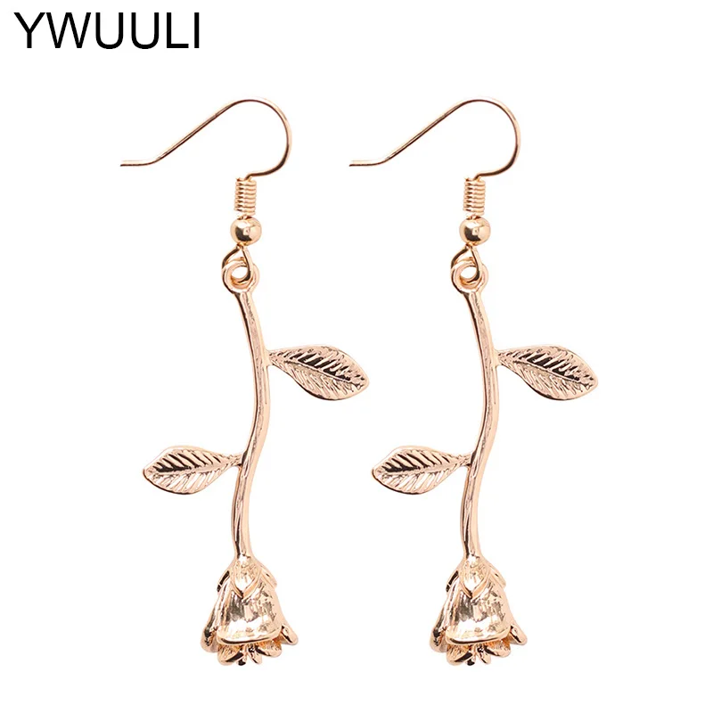 

Vintage Flower Dangle Drop Earrings for Women Handmade Rose Shape Ear Jewelry Korean Style Stylish Earing New Brincos Gift XE470