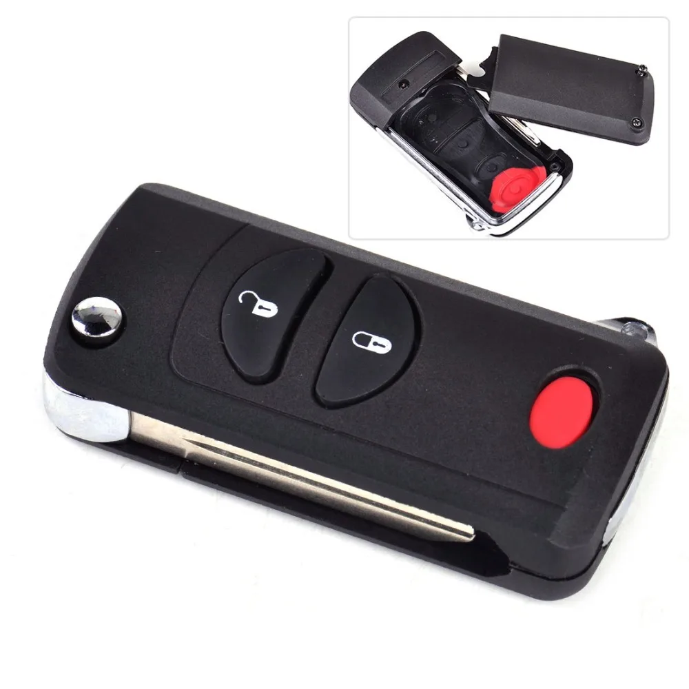 

CITALL 2+1 Button Folding Flip Remote Key Keyless Shell Case FOB for Chrysler Voyager Dodge Caravan Durango Jeep Grand Cherokee