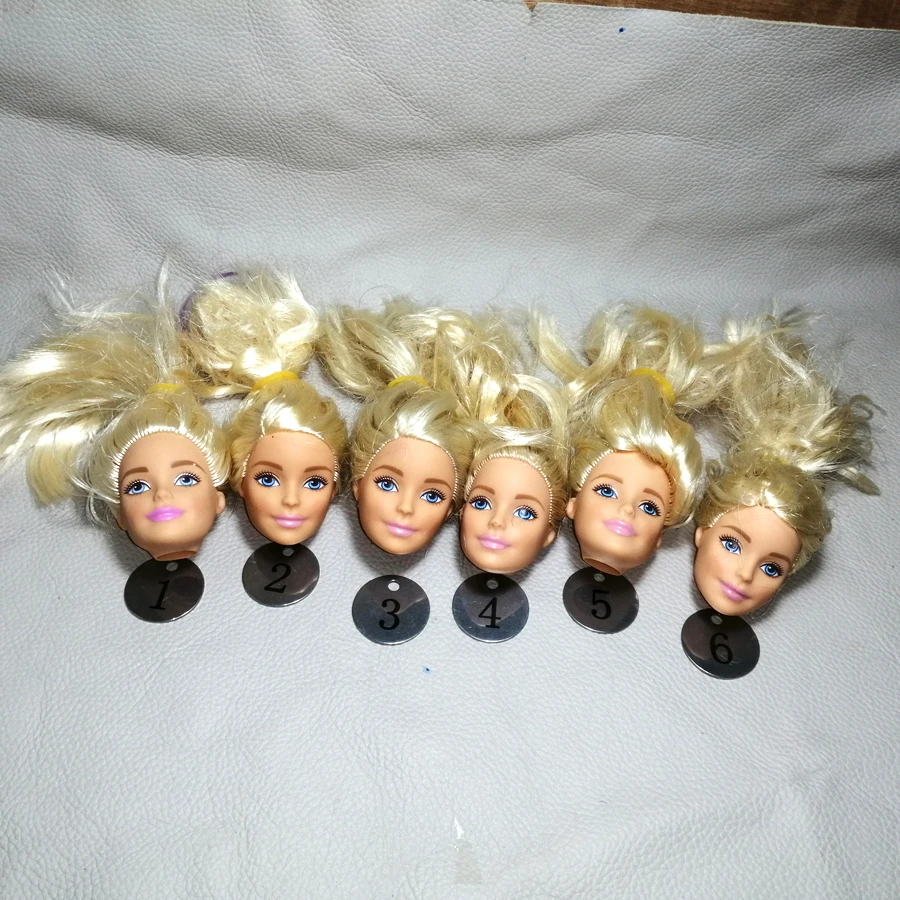 

B17-2 Original Foreign Trade European Beauty Brown 1/6 OOAK NUDE Doll Head Mussed Hair for DIY Soft PVC Head