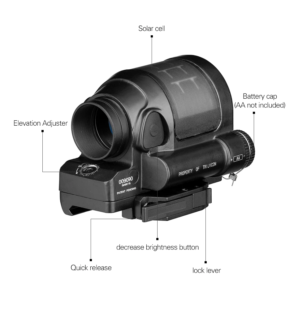 solar caça 1x38 red dot sight scope