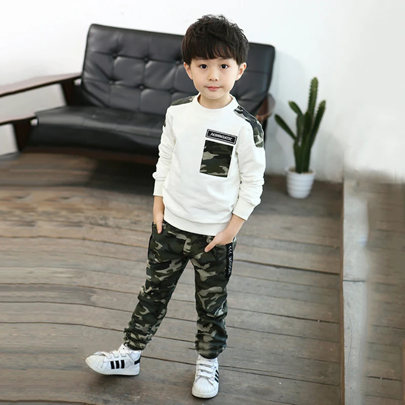 

Baby Clothes for Boys Camouflage Pattern 2pcs Autumn Cotton Long Sleeve Casual T-shirt Tops Pants Outfits Set
