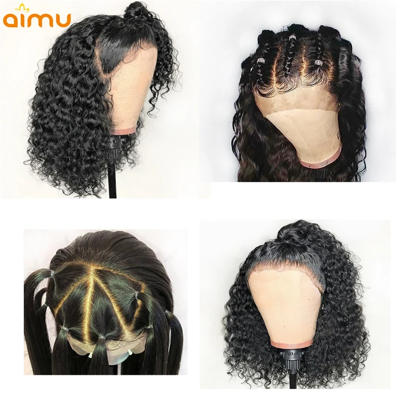 

Blunt Cut 13X6 Deep Part Short Curly Bob Summer Wig Brazilian Lace Front 100% Real Natural Human Hair Wigs With Baby Hair Remy