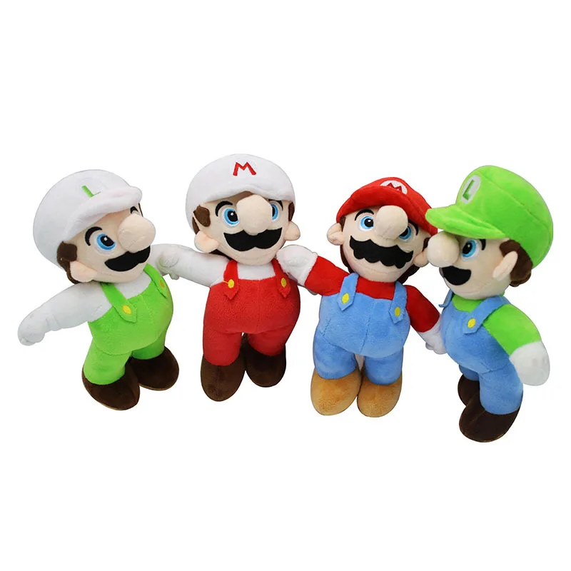 Super Mario Plush Dolls Mario Bros Luigi Toys Game Cartoon Kids Children Cosplay Gift 24cm 4pcsset (1)