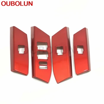 

OUBOLUN Interior For Toyota RAV4 2016 2017 2018 LHD Door Armrest Window Switch Button Cover Trim Sticker Car Styling ABS Chrome