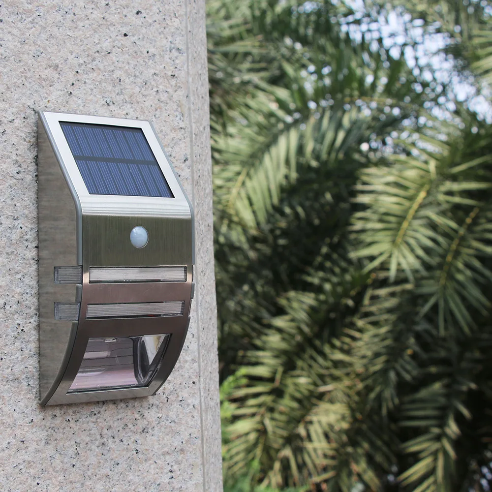 

DeFong New 5PCS Solar LED Light Porch Lamps Waterproof IP44 Wall Light Stainless Steel Sensor Motion for Outdoor Garden Garage