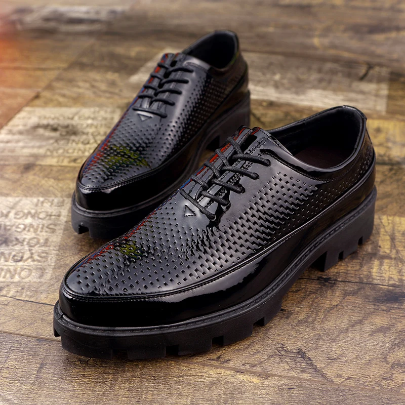 height increasing platform men shoes patent leather male footwear italian moccasins man designer breathable oxford shoes for men (1)