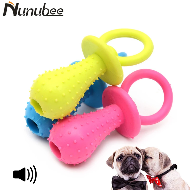 Nunubee TPR Bells Rubber Pacifier Dog Toy Squeakers Pet Sound Pet Dog