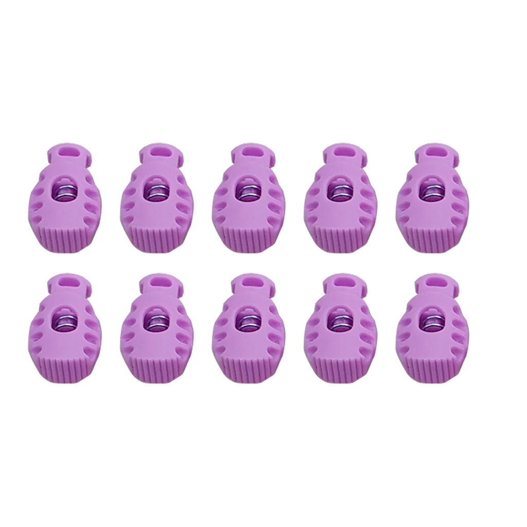 MagiDeal 10 Sets Cord Lock Toggle Buckle Shock Cord Stopper with Metal Spring for Drawstrings on Clothing and Bags 
