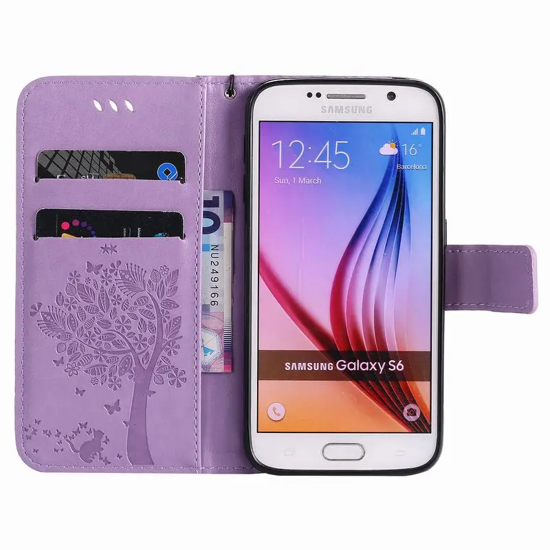 Для Coque samsung Galaxy S6 Чехол кошелек кожаный чехол для телефона samsung Galaxy S6 чехол Флип Для Coque samsung Galaxy S6 Чехол для карт